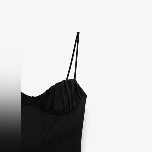 Zara nwt drapped boycon mini party coctail little black dress - Picture 5 of 5